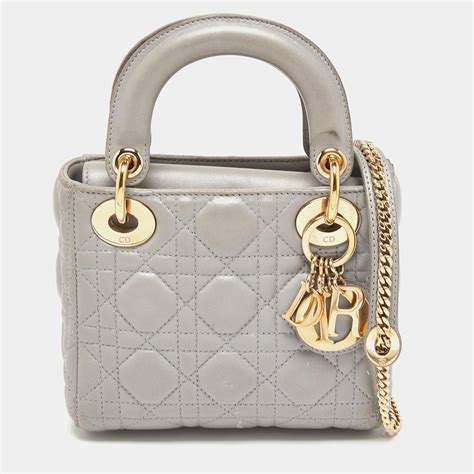 lady dior grey cannage|dior leather handbags.